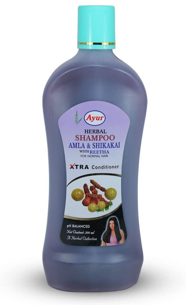 Ayur Herbal Shampoo Amla & Shikakai with Reetha for Normal Hair, 1L