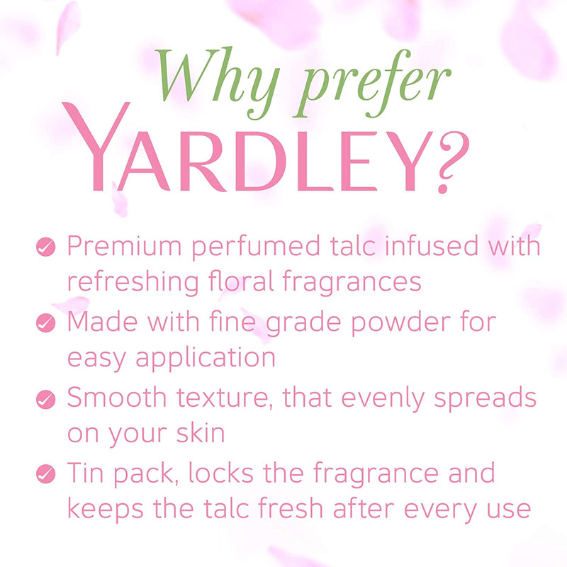 Yardley London English Rose Perfumed Talc Powder for Women, 250g