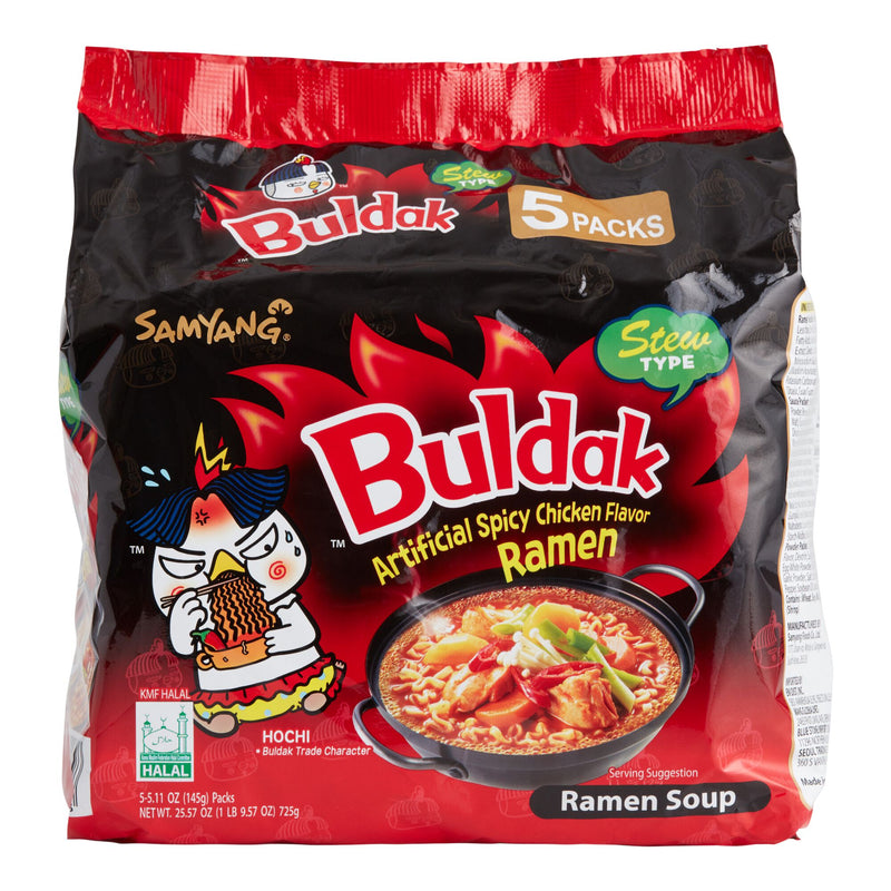 Samyang Buldak Stew Type Hot Chicken Ramen, 4.94oz, 5 pack