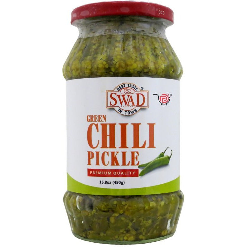 Swad Green Chili Pickle 15.08oz (450g)