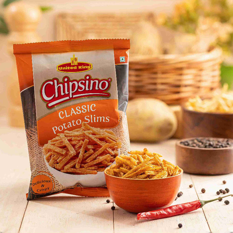 United King Chipsino classic potato Slims 75g