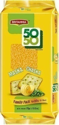 Britannia 50-50 crackers - Maska Chaska Family Pack 6x62g -Total 372g