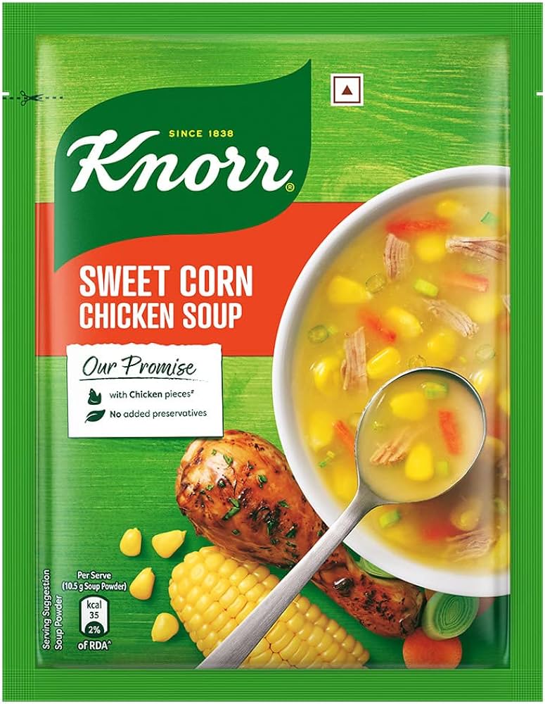 Knorr Sweet Corn Soup Mix, with Artificial Chicken Flavoring, 42g