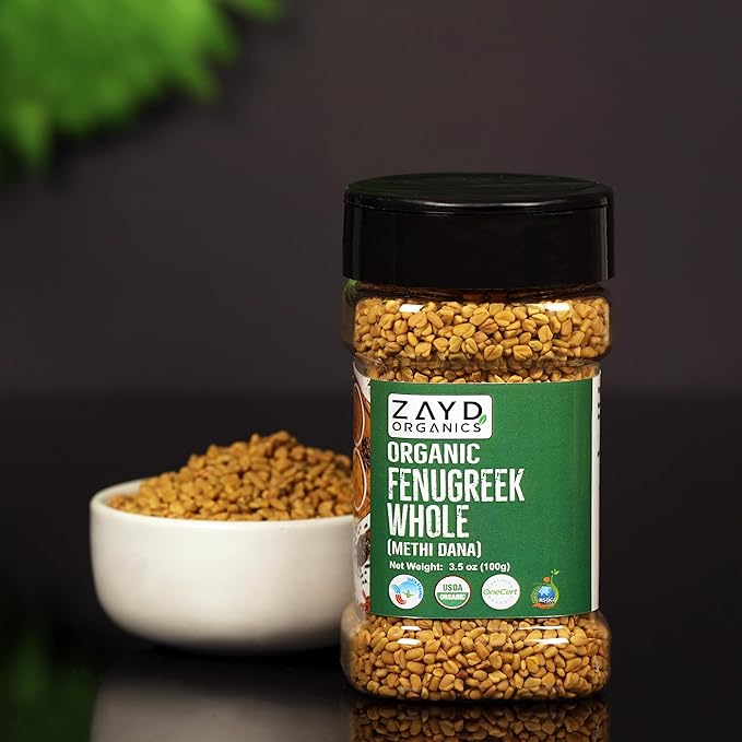 Zayd Organics Fenugreek Whole, 100g (Jar)