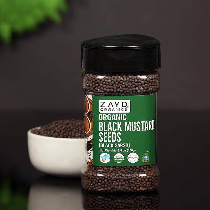 Zayd Organics Black Mustard Whole 100g (Jar)