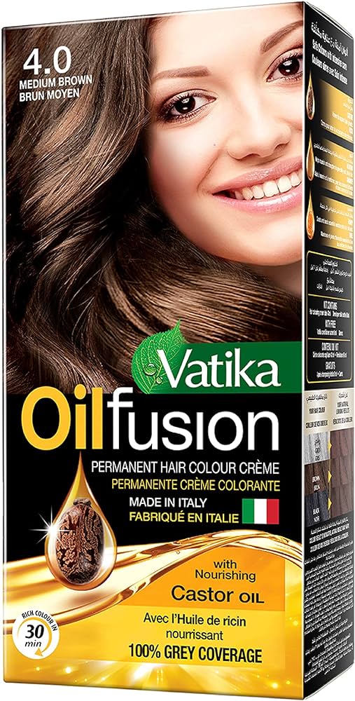 Vatika Oil Fusion Hair Color, Medium Brown, 108ml