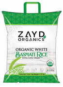 Zayd Organics White Basmati Rice, Indian Origin, USDA Organic, 5lbs
