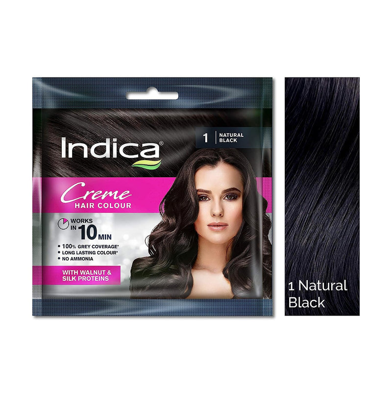 Indica Cream Hair Colour (Black) 40ml.
