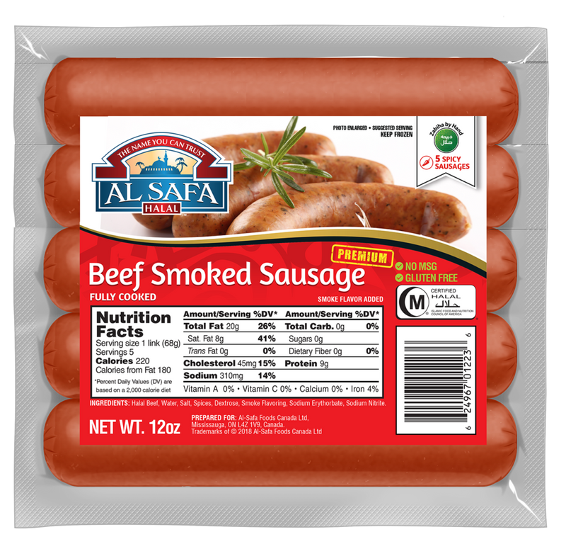 Al Safa Beef Smoke Sausage 12oz