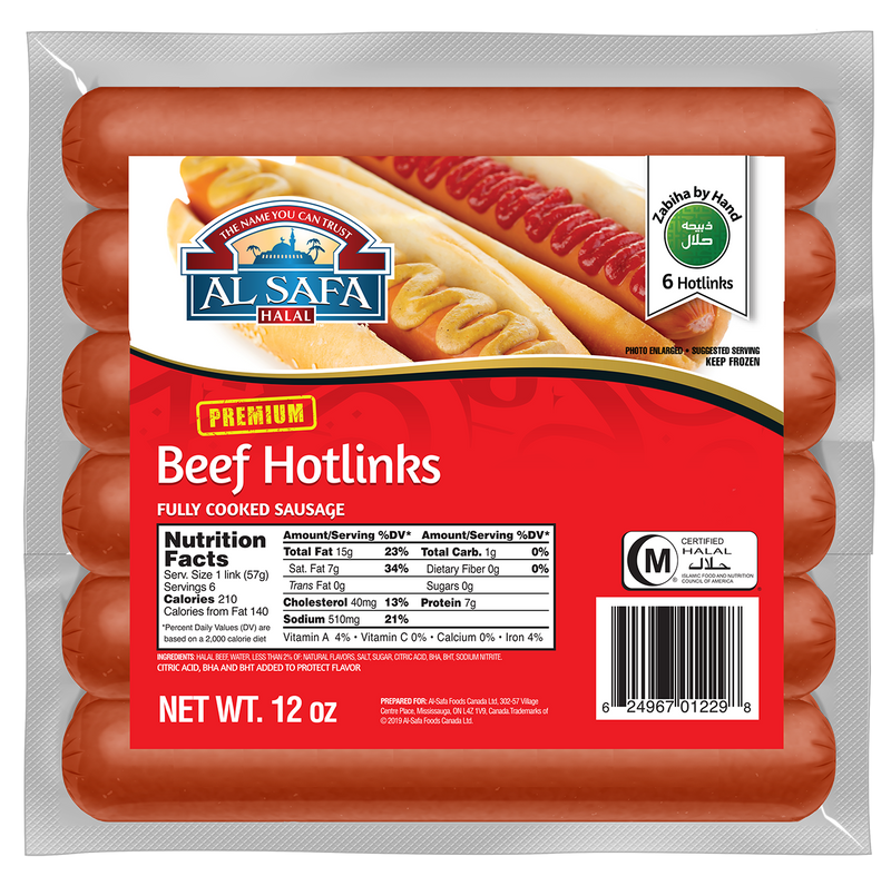 Al Safa Beef Hotlinks, 12oz