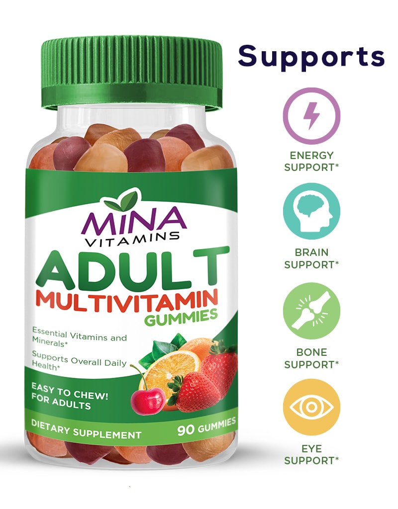 Mina Halal Adult Vitamin Gummies, 90-Count