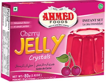 AHMED Halal Jello Vegetarian Crystal Jelly, Cherry, 70g (Best Before 03/31/2024)
