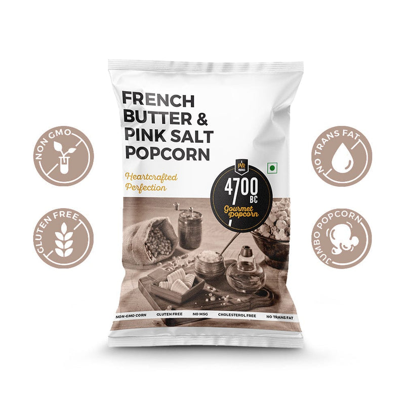 4700bc French Butter & Pink Salt Popcorn, 90g Pouch