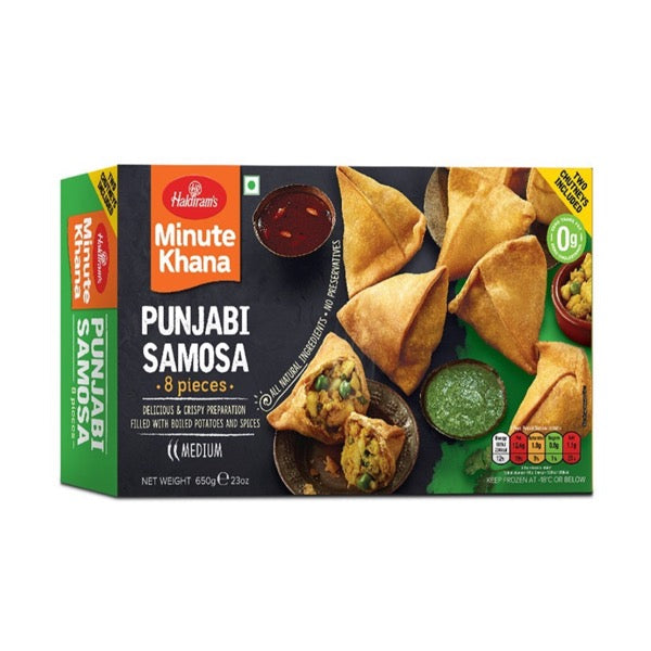 Haldirams Punjabi Samosa (with Chutnies) (8Pcs) 650g