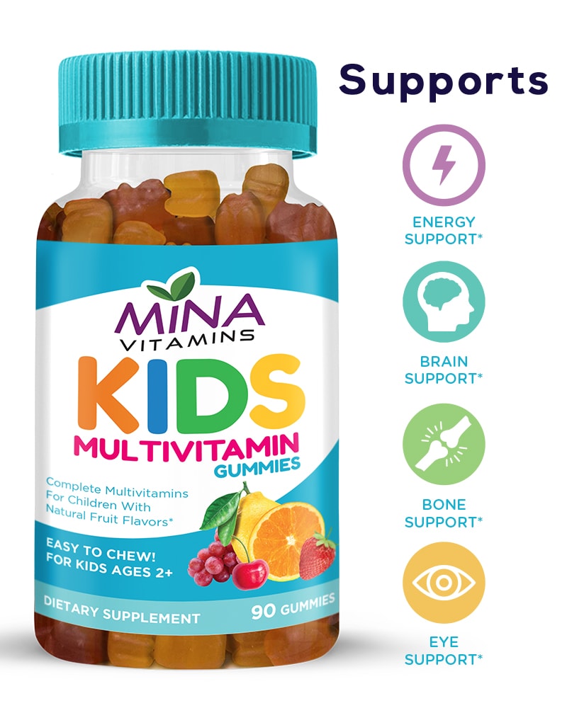Mina Halal Kids Vitamins Gummies, 90-Count