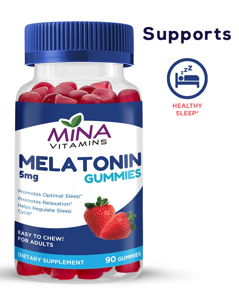 Mina Halal Vitamins Gummies, Melatonin, 90-Count