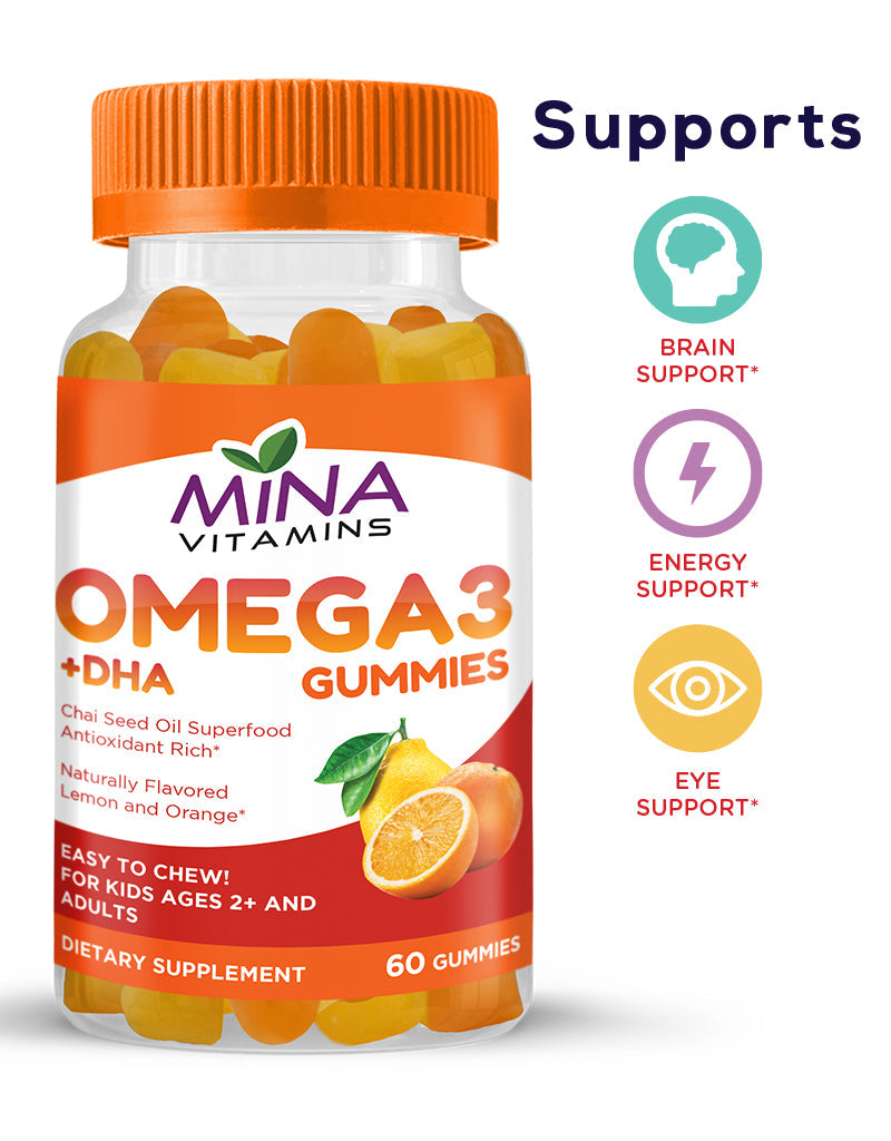 Mina Halal Vitamins Omega3+ DHA, 60-Count