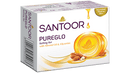 Santoor Pureglo Bathing Bar, Almond Oil & Glycerine, 75g