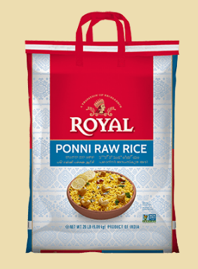 Royal Ponni Rice Raw, 20lbs