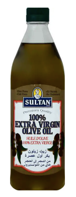 Sultan Gold Extra Virgin Olive Oil, Glass Bottle, 1L