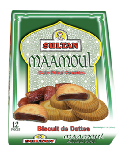 Sultan Mahmoul Date Cookies, 19oz (1.5oz x 12pcs)