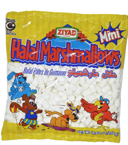 Ziyad Halal Mini Marshmallows 8.82oz (250g) Bag