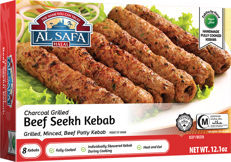 Al Safa Beef Seekhs Kabab Charcoal Grilled, 8pc, 343g