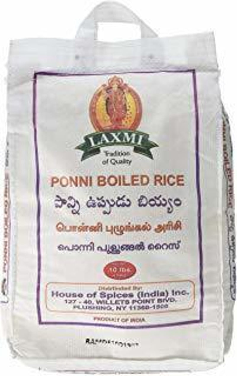 Laxmi All-Natural Ponni Boiled (Like Gold) Rice, 20lbs.