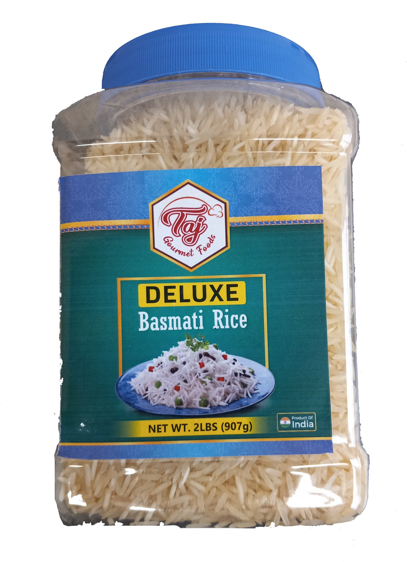 TAJ Deluxe Basmati Rice 2lbs(907g) Jar Pack