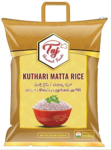 TAJ Kerala Kuthari Matta Rice Traditional Indian Rice, (RoseMatta Rice) 10lbs.