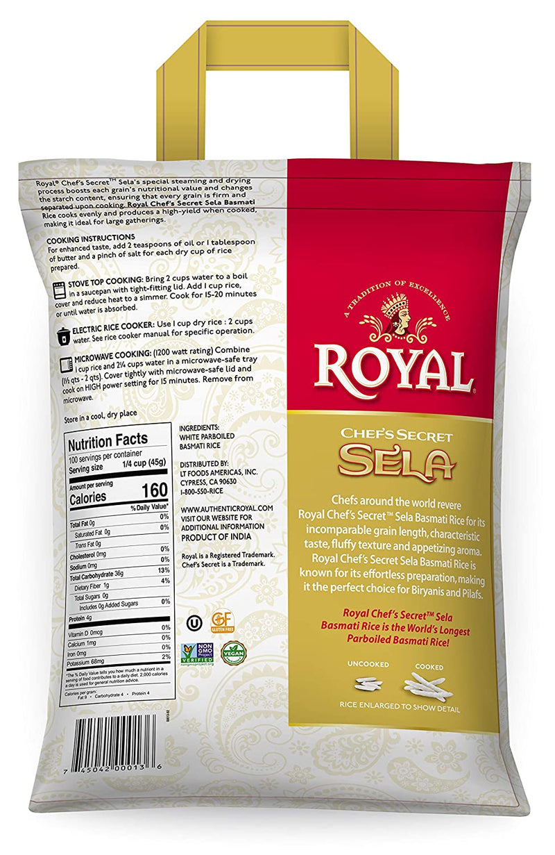 Royal Chef’s Secret Sela Basmati Rice, Parboiled Sella,
