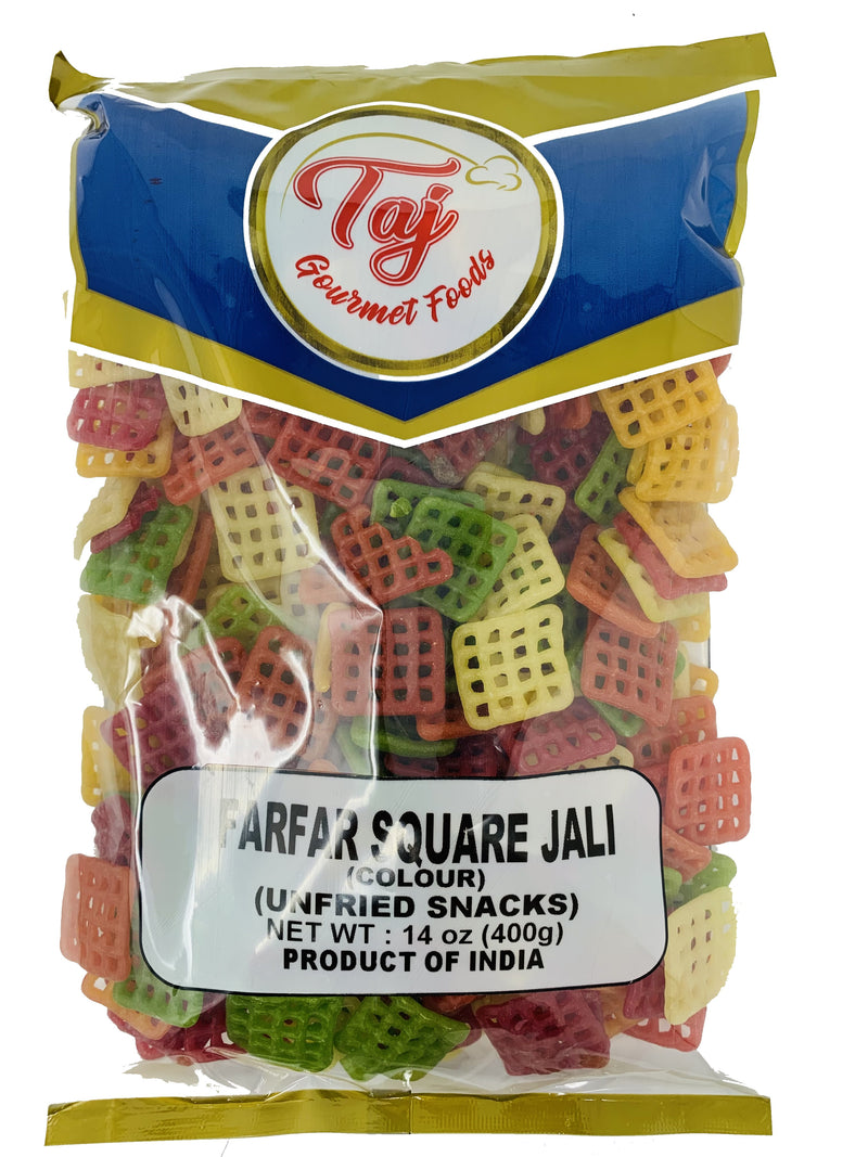 TAJ Fryums Farfar Square Jali Unfried Snacks, 400gm