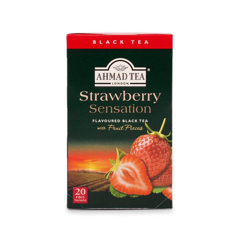 Ahmad Tea Strawberry Sensation Black Tea, 20-Count