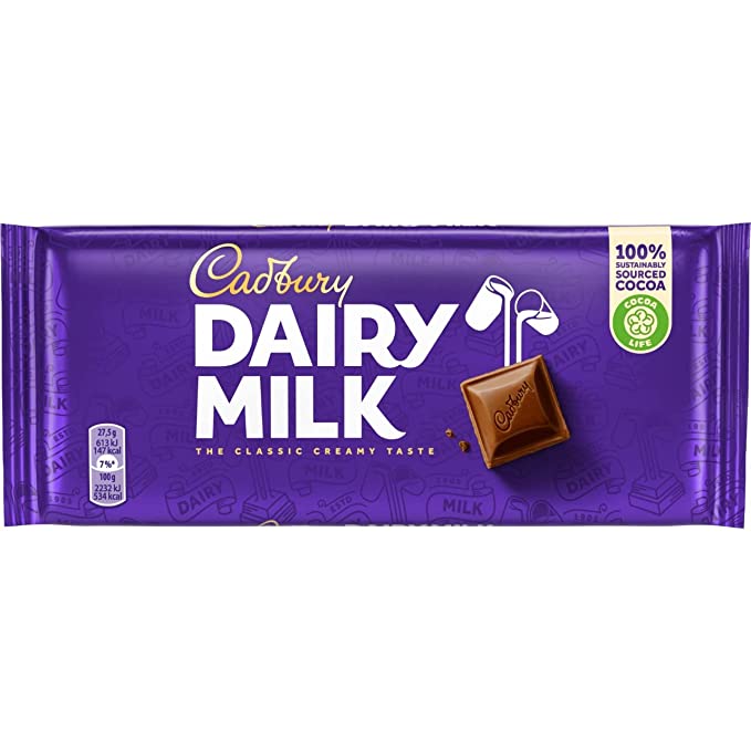 Cadbury Dairy Milk Chocolate 110g Bar (Pack of 1)
