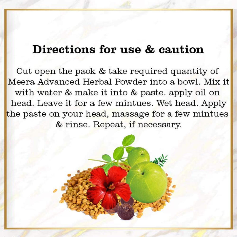 Meera Herbal Hairwash Powder With 11 Natural Herbs - 120g
