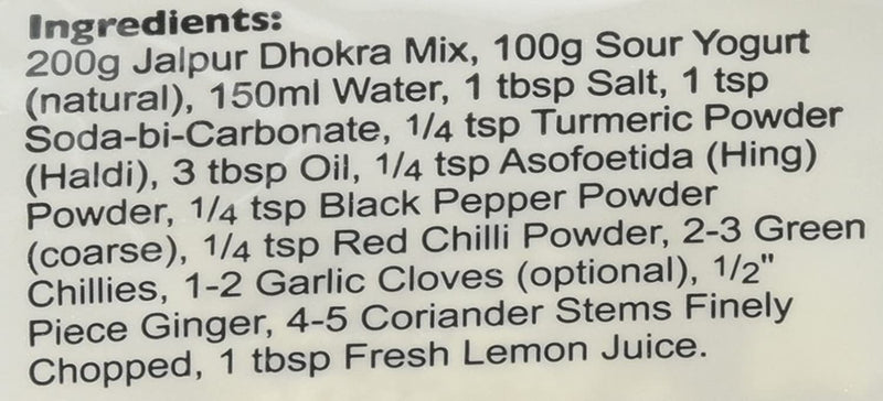 Jalpur Dhokra Flour, (Chick Peas & Rice) 2.2lbs (1kg)