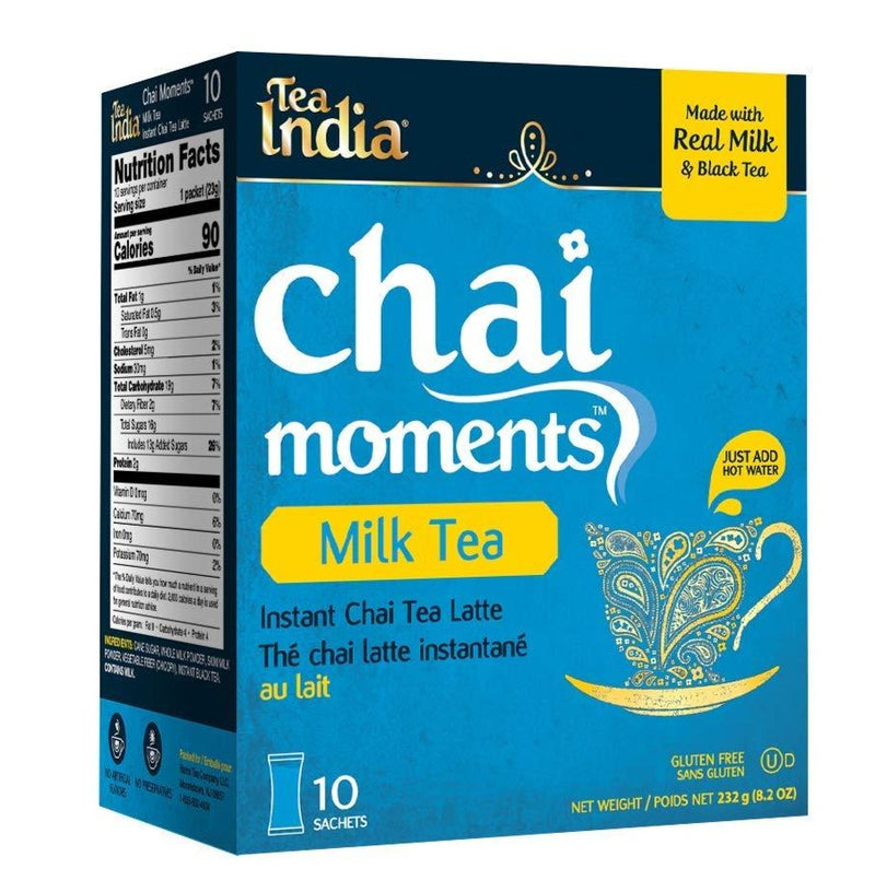 Tea India Chai Moments, Milk Tea (10 Sachets) 7.9oz (223g)