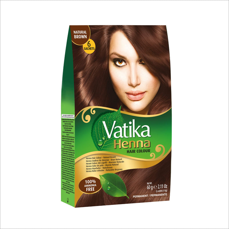 Dabur Vatika Henna Hair Color, Natural Brown, 60g