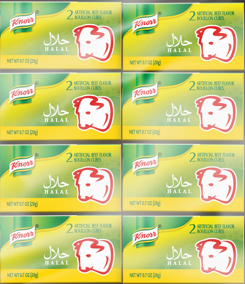 Knorr Halal Beef Bouillon Cubes, (0.7oz x 24), Total 48 cubes