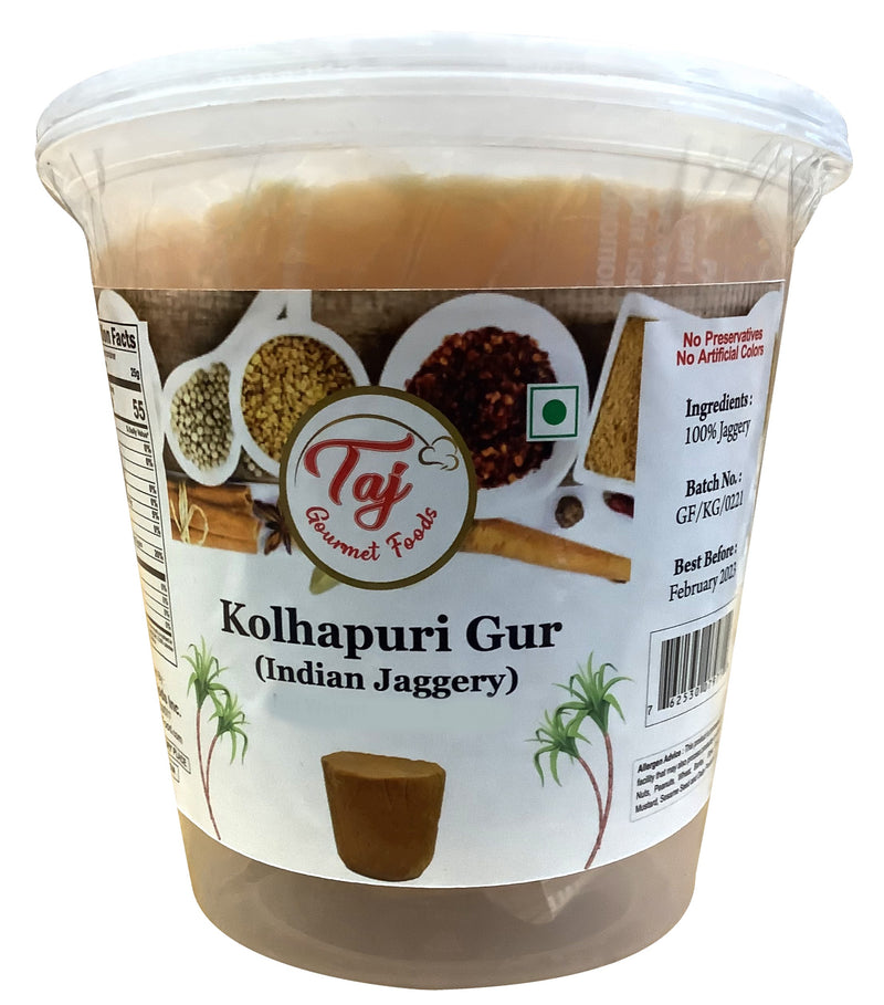 TAJ Kolhapuri Jaggery, Indian Gur, 1.1-Pounds (500g)