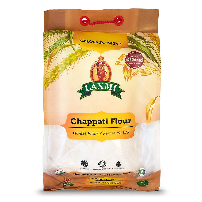 Laxmi Organic Chappati Flour, Wheat Flour, Product of India (10 lbs)