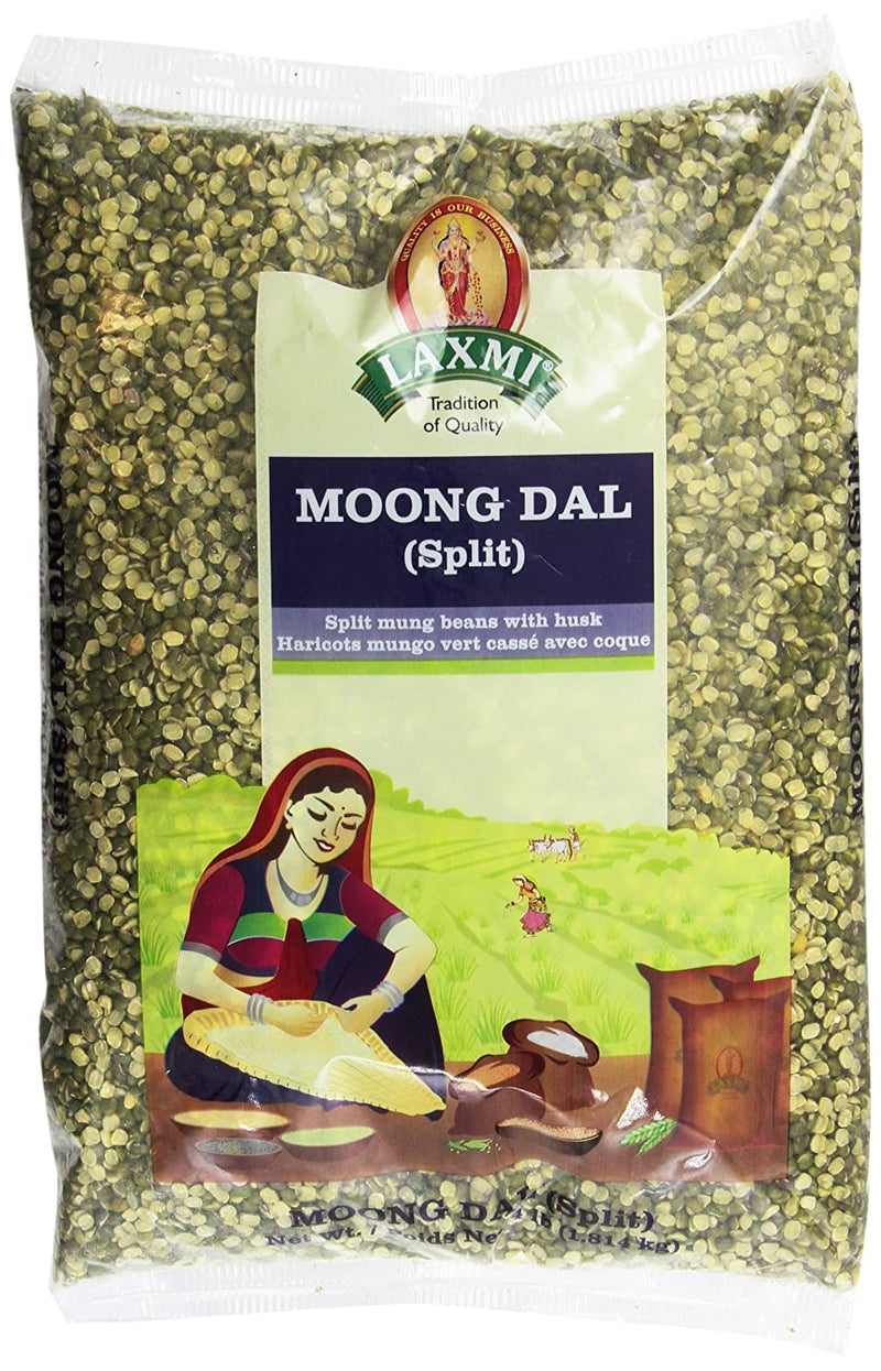 Laxmi Moong Dal (Split Mung Beans) With Husk, 4 Pounds