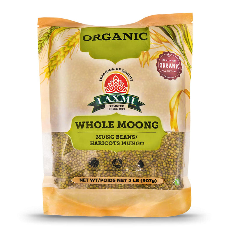 Laxmi Organic Whole Moong, Mung Bean Seeds, 2lbs