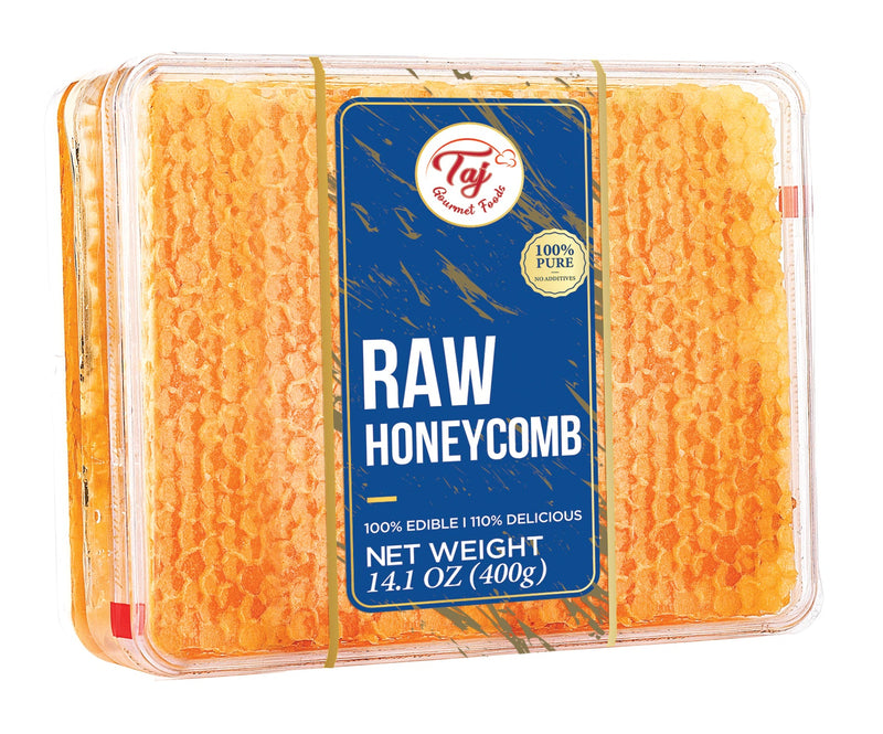 TAJ All Natural Raw Honeycomb Turkish Honey Comb, 400g (14.1oz)