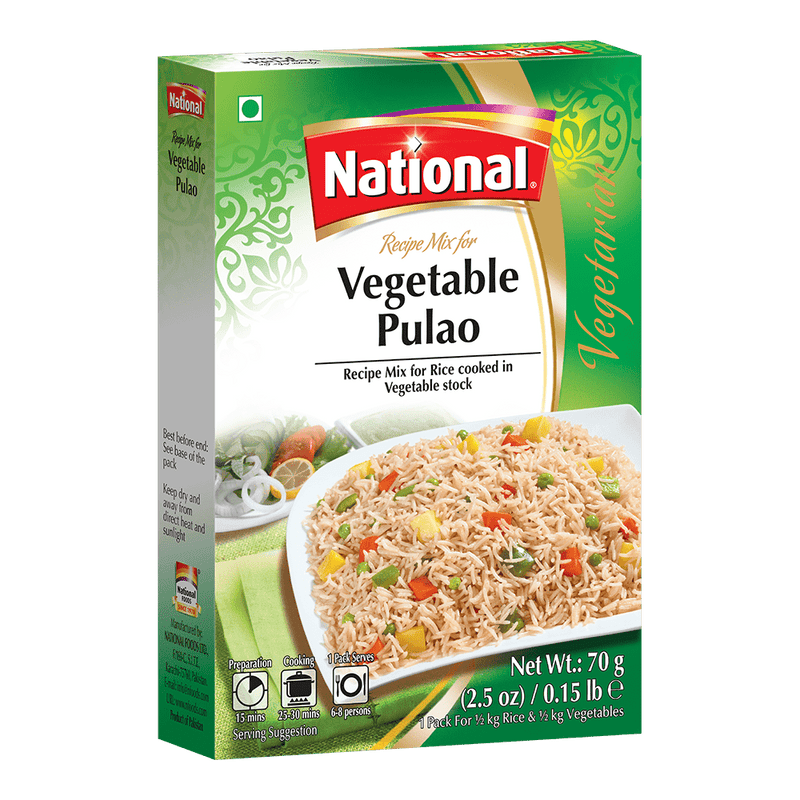 National  Vegetable Pulao Recipe Mix 2.50 oz (70g)