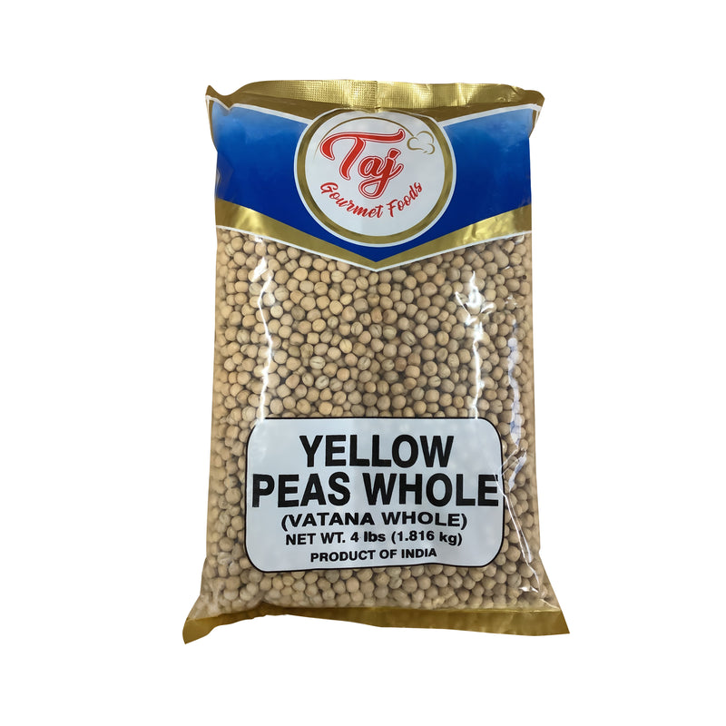 TAJ Yellow Peas Whole, Vatana Whole, Vatana, Matar, 4-Pounds