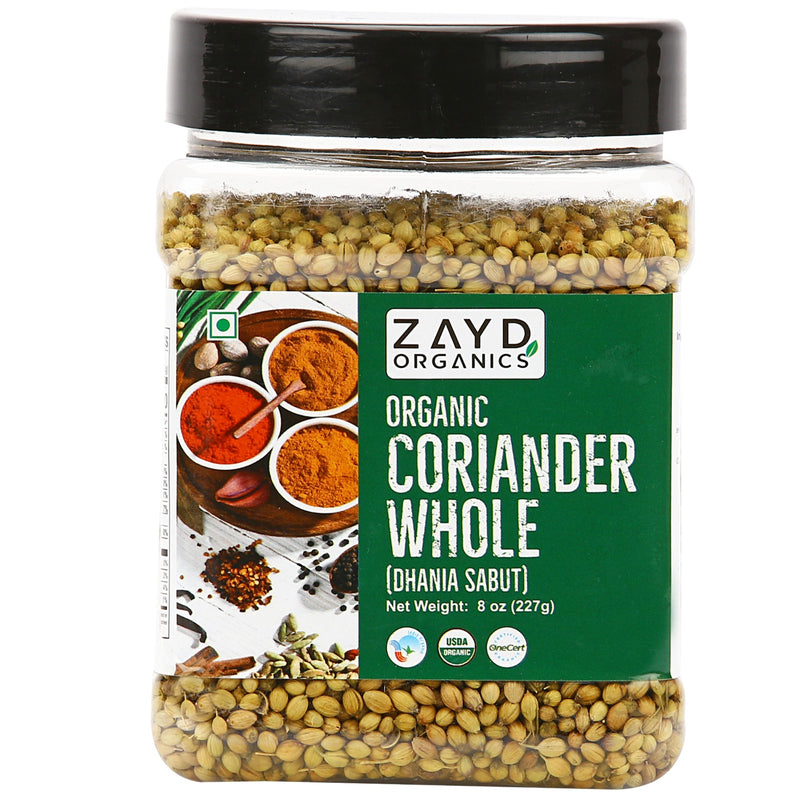 Zayd Organic Coriander Whole 8oz, USDA Organic Certified