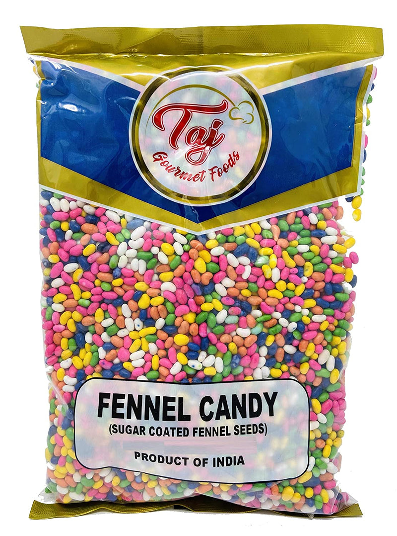 TAJ Fennel Candy, Sugar Coated Fennel Seeds (Saunf)