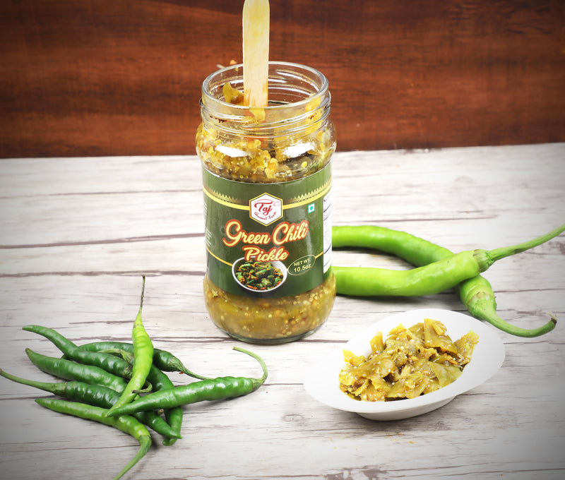TAJ Green Chilli Pickle, (Chili Pickle), 300g (10.5oz)
