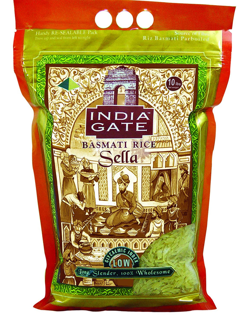 India Gate Parboiled Basmati Rice Bag, Golden Sella, 10-Pounds  at Gandhi Foods